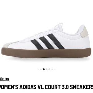 Adidas Women's VL Court 3.0 White and Black Sneakers